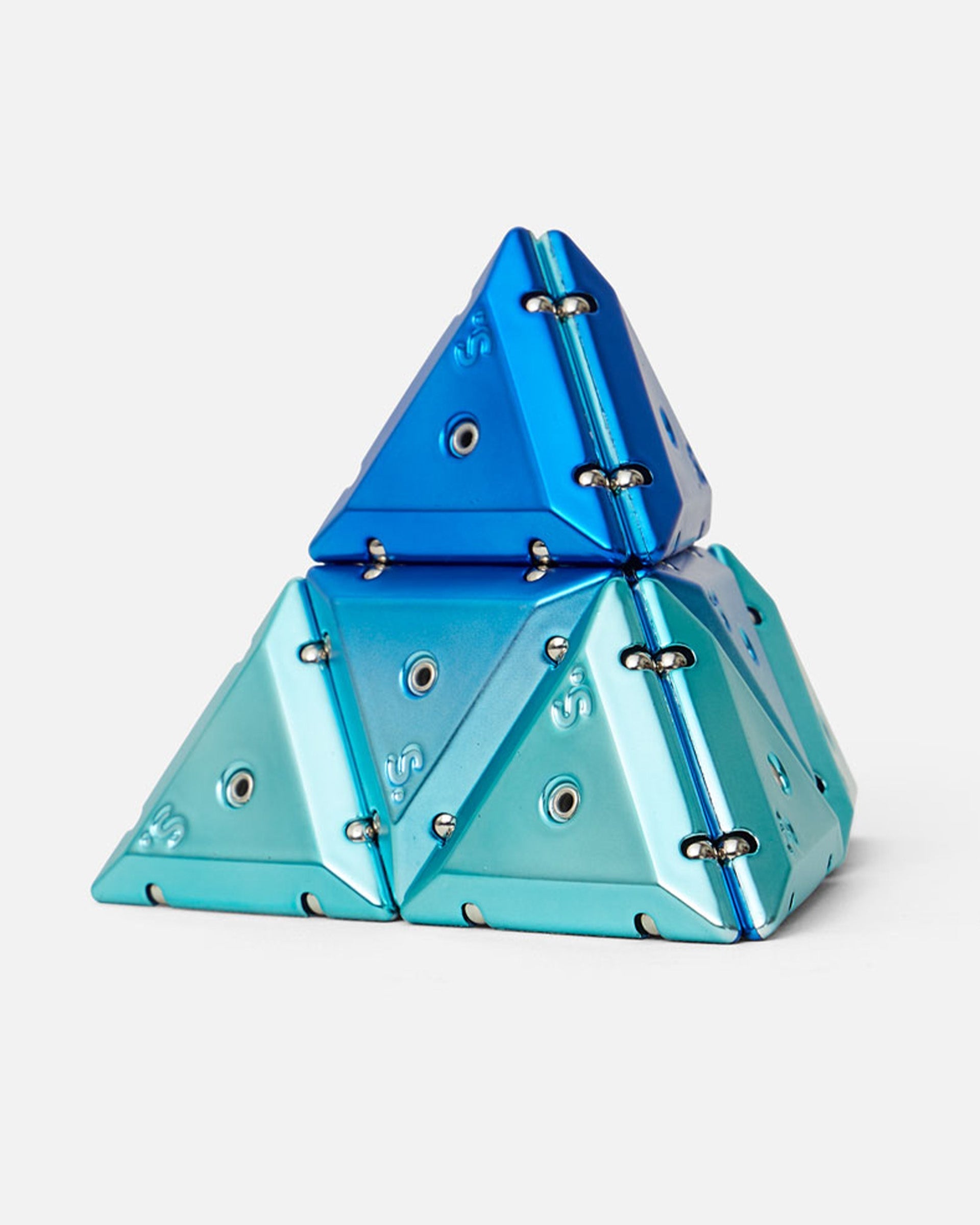 Chrome Pyramid Geode - Magnetic Shape Building Set