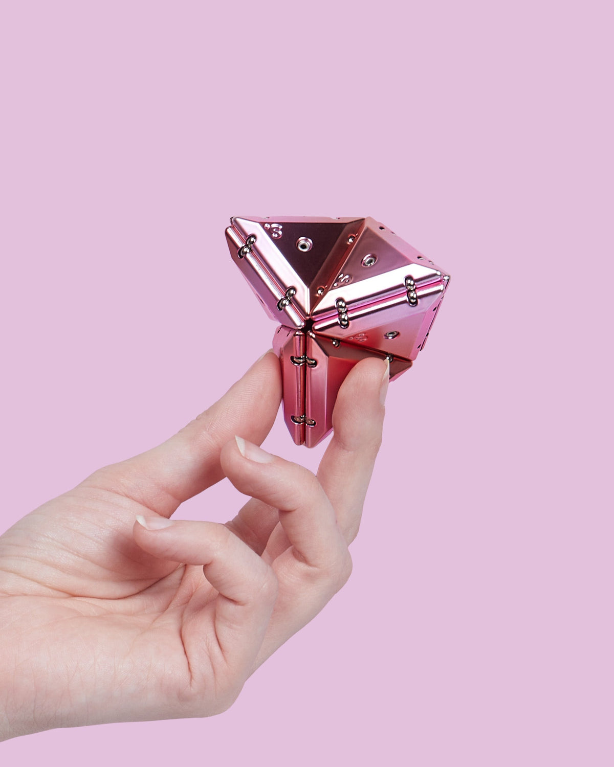 Chrome Pyramid Geode - Magnetic Shape Building Set