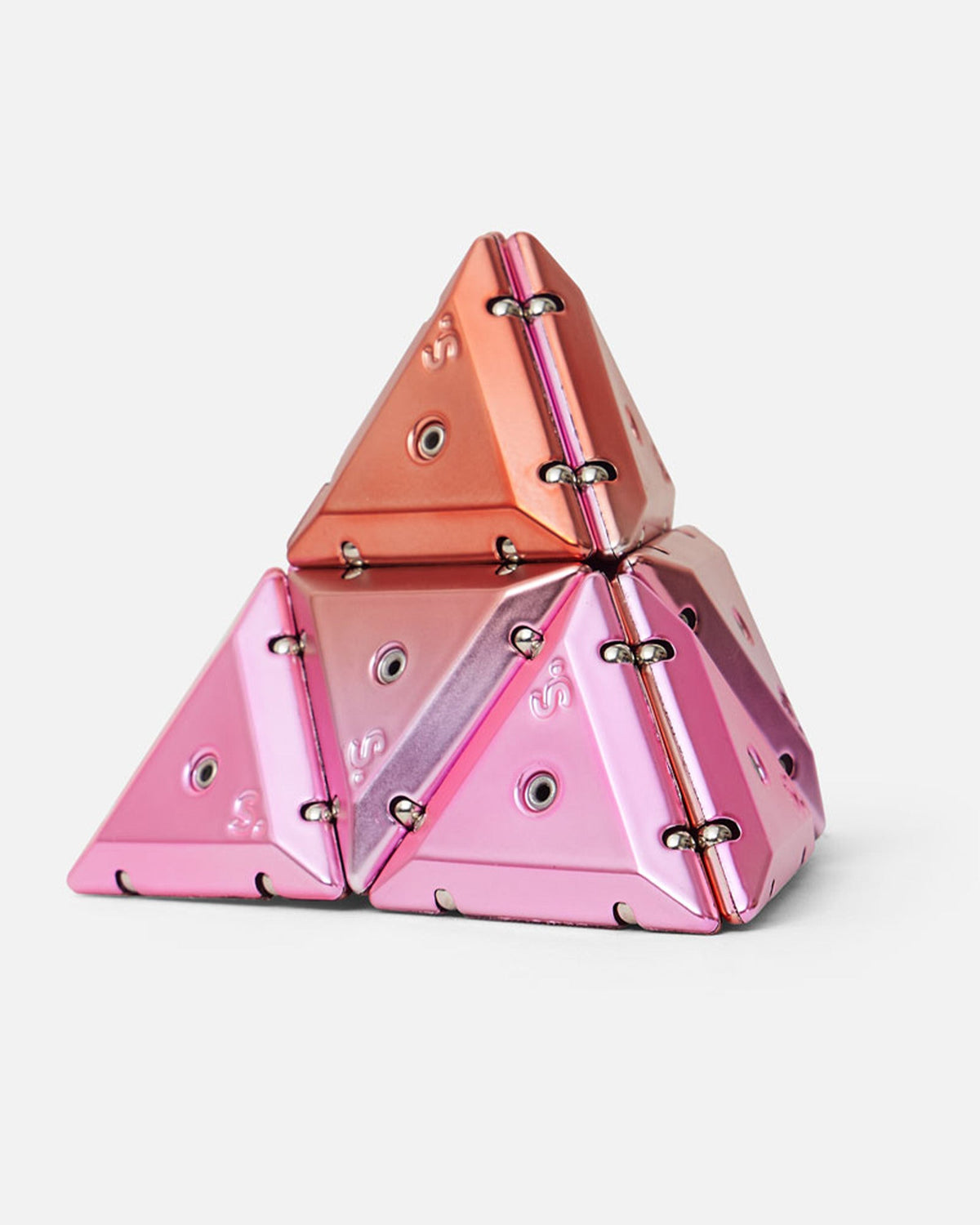 Chrome Pyramid Geode - Magnetic Shape Building Set