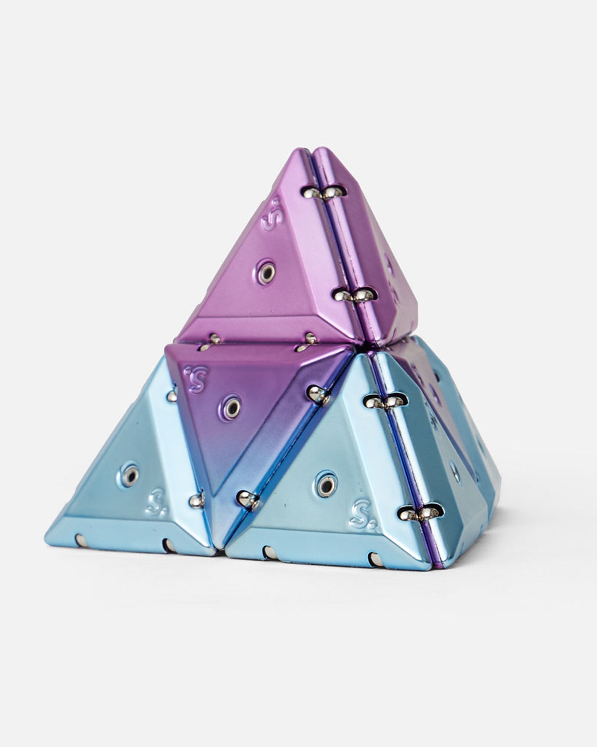 Chrome Pyramid Geode - Magnetic Shape Building Set
