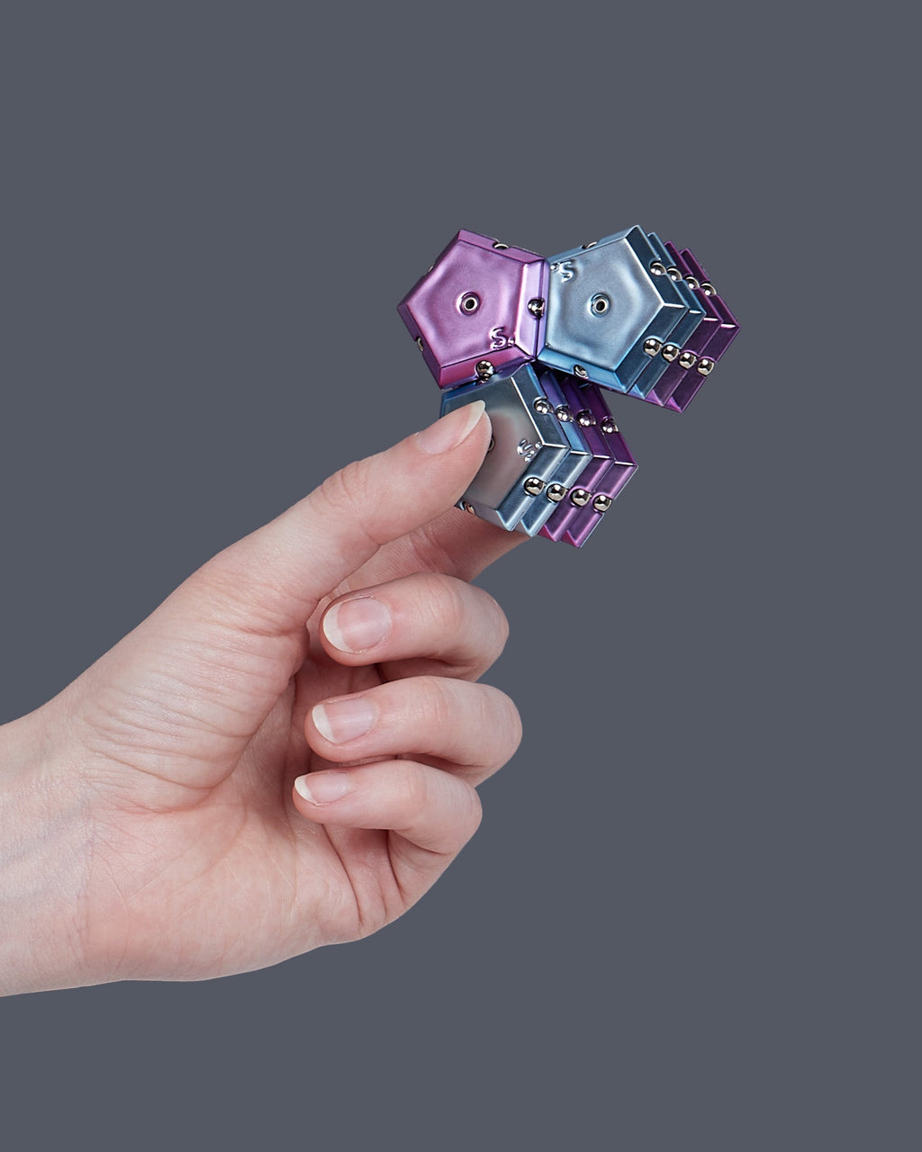 Chrome Geode Sphere - Magnetic Shape Building Set