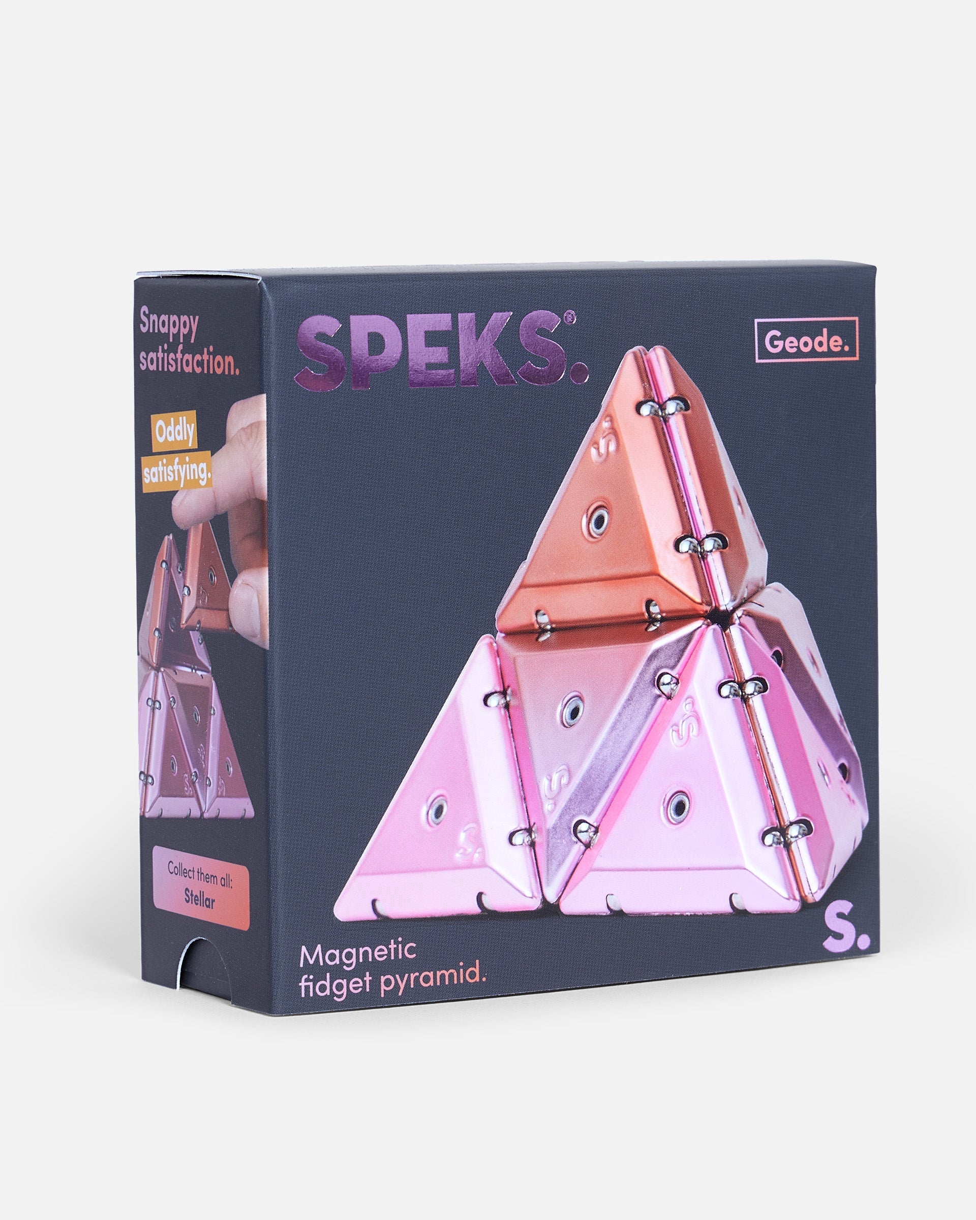 Chrome Pyramid Geode - Magnetic Shape Building Set